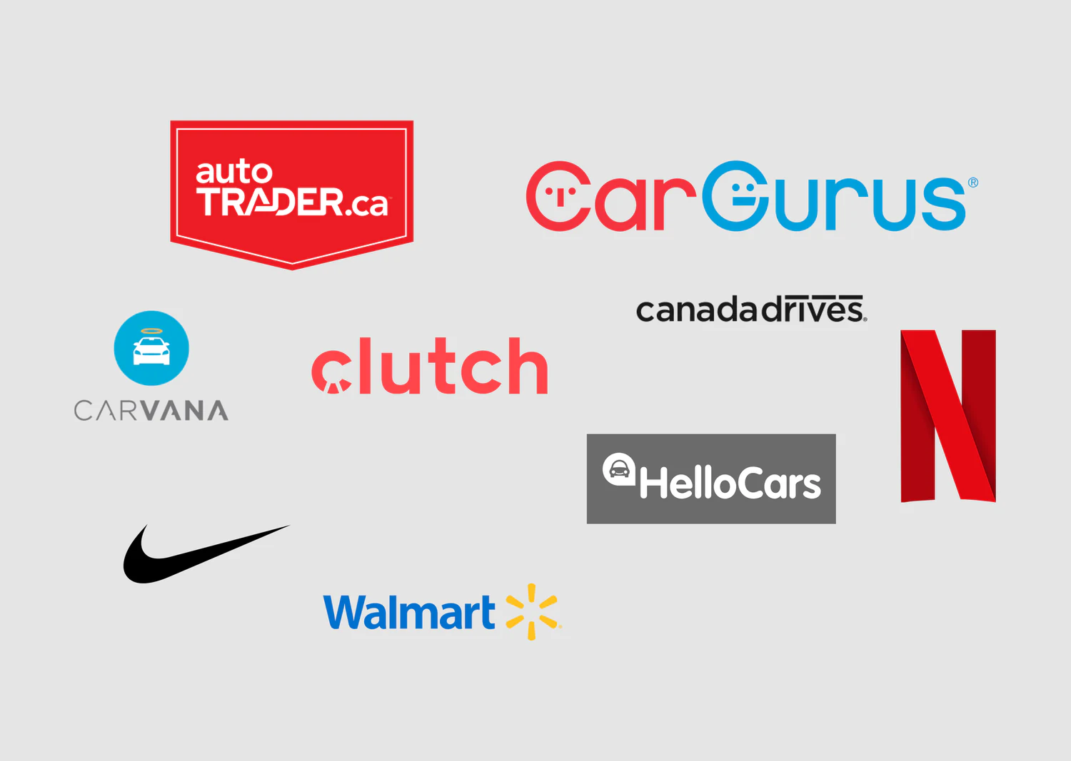 Competitive analysis logos spanning automotive competitors and reference apps like Nike and Walmart